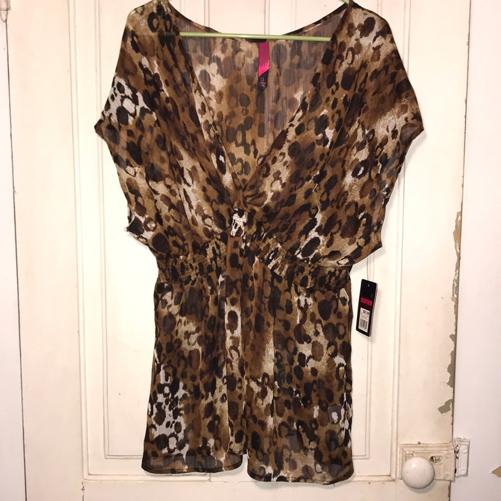 Sheer leopard print top